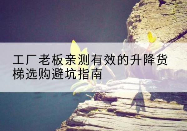夹江升降货梯怎么选-工厂老板亲测有效的升降货梯选购避坑指南
